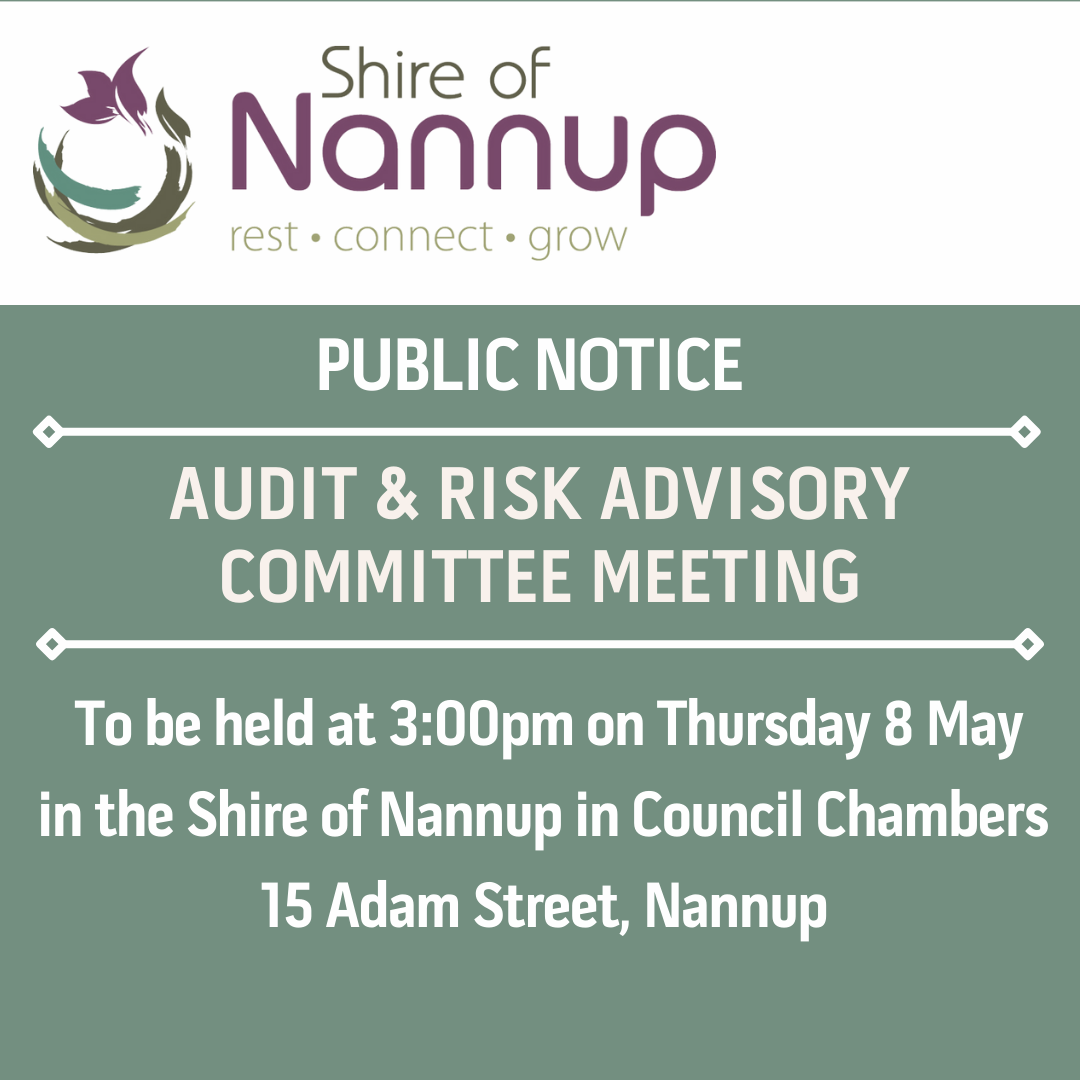 Audit and Risk Advisory Meeting this Thursday 8 May at 3.00pm
